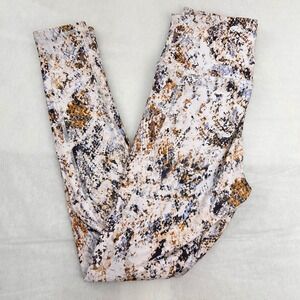 Savvi Womens Abstract Splatter Print High Waist Athletic Leggings with Pockets M